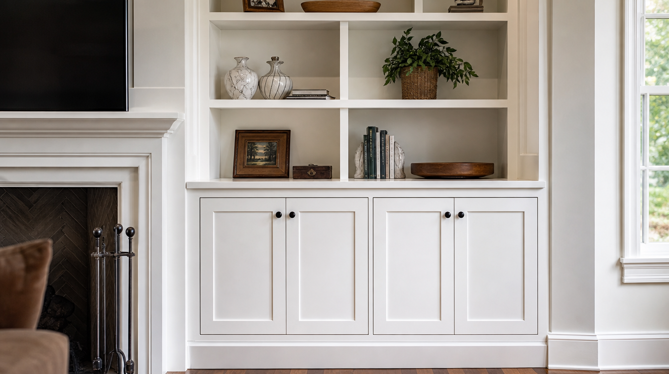 Living room built-in cabinetry